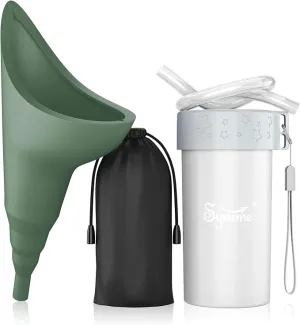 Female Urination Device,Portable Reusable Urinal Funnel with Extension Tube,Small Folding Storage,Suitable for Travel, Festivals, Camping,Traffic Jams,Etc,Includes Waterproof Bag,Waterproof Cup