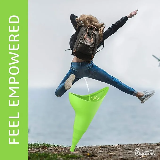 Female Urination Device,Portable Reusable Urinal Funnel with Extension Tube,Small Folding Storage,Suitable for Travel, Festivals, Camping,Traffic Jams,Etc,Includes Waterproof Bag,Waterproof Cup