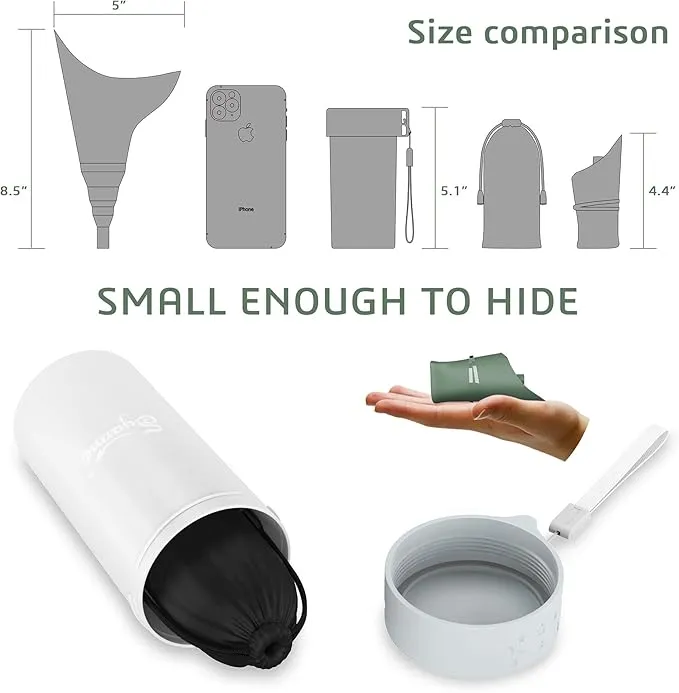 Female Urination Device,Portable Reusable Urinal Funnel with Extension Tube,Small Folding Storage,Suitable for Travel, Festivals, Camping,Traffic Jams,Etc,Includes Waterproof Bag,Waterproof Cup