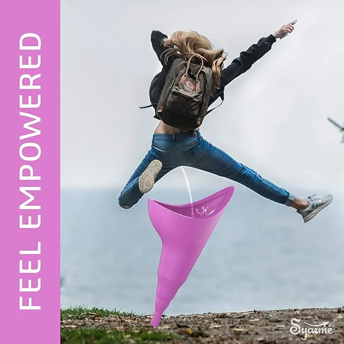 Female Urination Device,Portable Reusable Urinal Funnel with Extension Tube,Small Folding Storage,Suitable for Travel, Festivals, Camping,Traffic Jams,Etc,Includes Waterproof Bag,Waterproof Cup