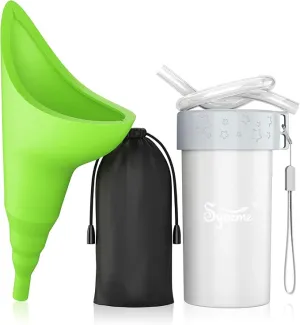 Female Urination Device,Portable Reusable Urinal Funnel with Extension Tube,Small Folding Storage,Suitable for Travel, Festivals, Camping,Traffic Jams,Etc,Includes Waterproof Bag,Waterproof Cup