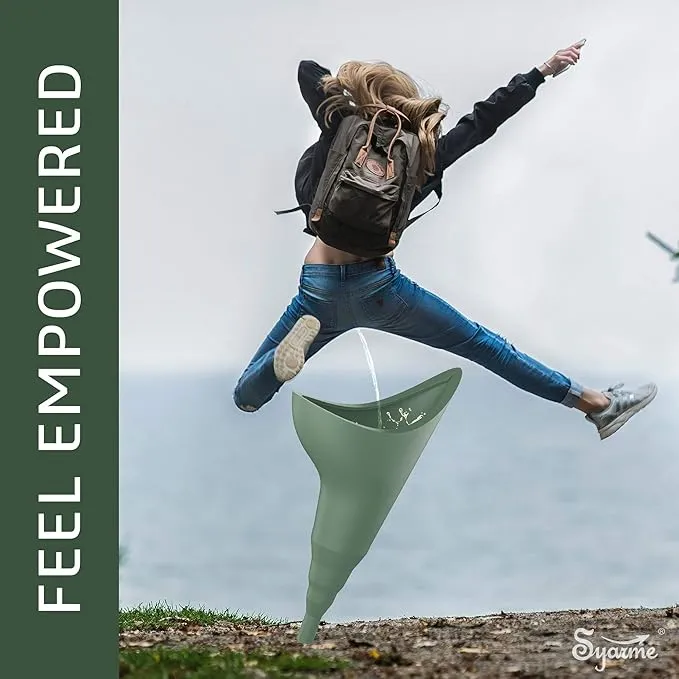 Female Urination Device,Portable Reusable Urinal Funnel with Extension Tube,Small Folding Storage,Suitable for Travel, Festivals, Camping,Traffic Jams,Etc,Includes Waterproof Bag,Waterproof Cup