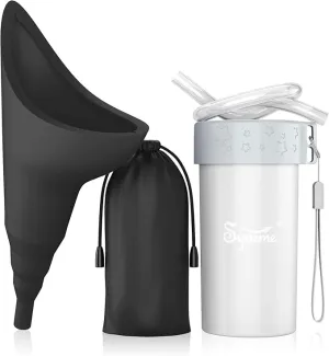 Female Urination Device,Portable Reusable Urinal Funnel with Extension Tube,Small Folding Storage,Suitable for Travel, Festivals, Camping,Traffic Jams,Etc,Includes Waterproof Bag,Waterproof Cup