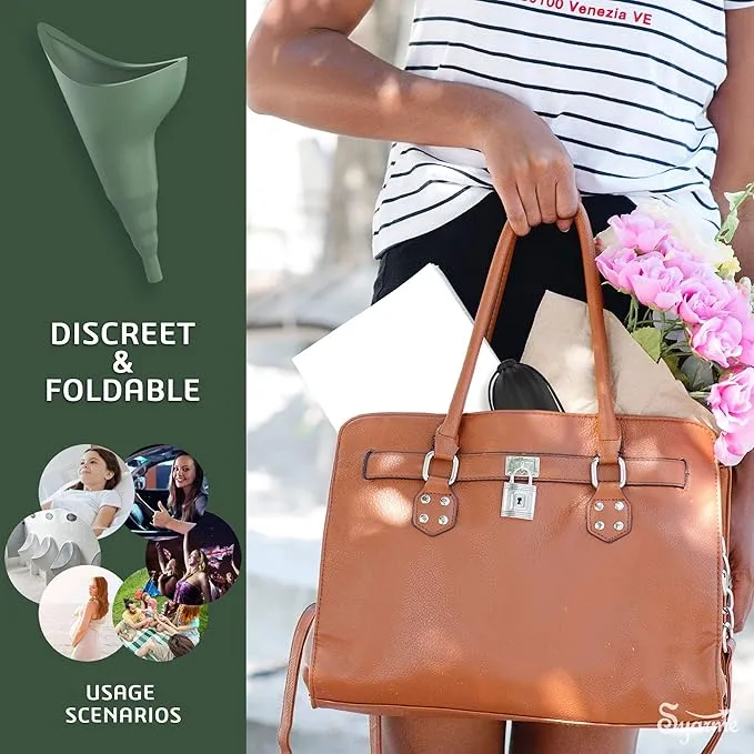 Female Urination Device,Portable Reusable Urinal Funnel with Extension Tube,Small Folding Storage,Suitable for Travel, Festivals, Camping,Traffic Jams,Etc,Includes Waterproof Bag,Waterproof Cup