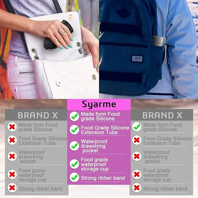 Female Urination Device,Portable Reusable Urinal Funnel with Extension Tube,Small Folding Storage,Suitable for Travel, Festivals, Camping,Traffic Jams,Etc,Includes Waterproof Bag,Waterproof Cup