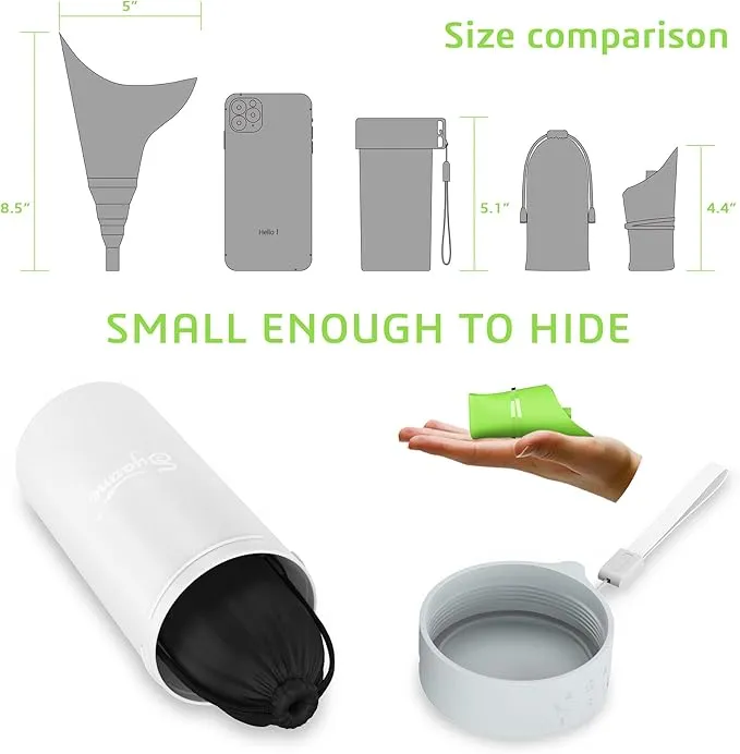 Female Urination Device,Portable Reusable Urinal Funnel with Extension Tube,Small Folding Storage,Suitable for Travel, Festivals, Camping,Traffic Jams,Etc,Includes Waterproof Bag,Waterproof Cup