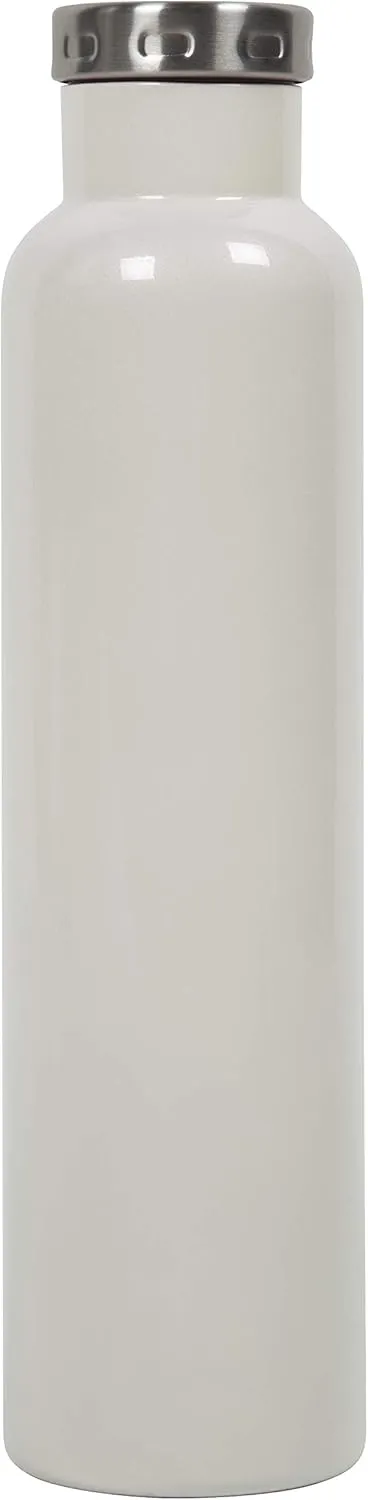 FIFTY/FIFTY Wine Growler Water Bottle, Narrow Mouth, Seven Fifty, 750ml/25 oz, Pearl White