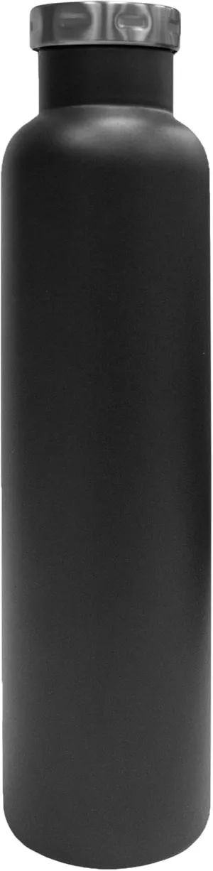 Fifty/Fifty Wine Growler Water Bottle, Narrow Mouth, Seven Fifty, 750ml/25 oz, Pinot Noir Black