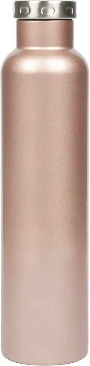 FIFTY/FIFTY Wine Growler Water Bottle, Narrow Mouth, Seven Fifty, 750ml/25 oz, Rose Gold