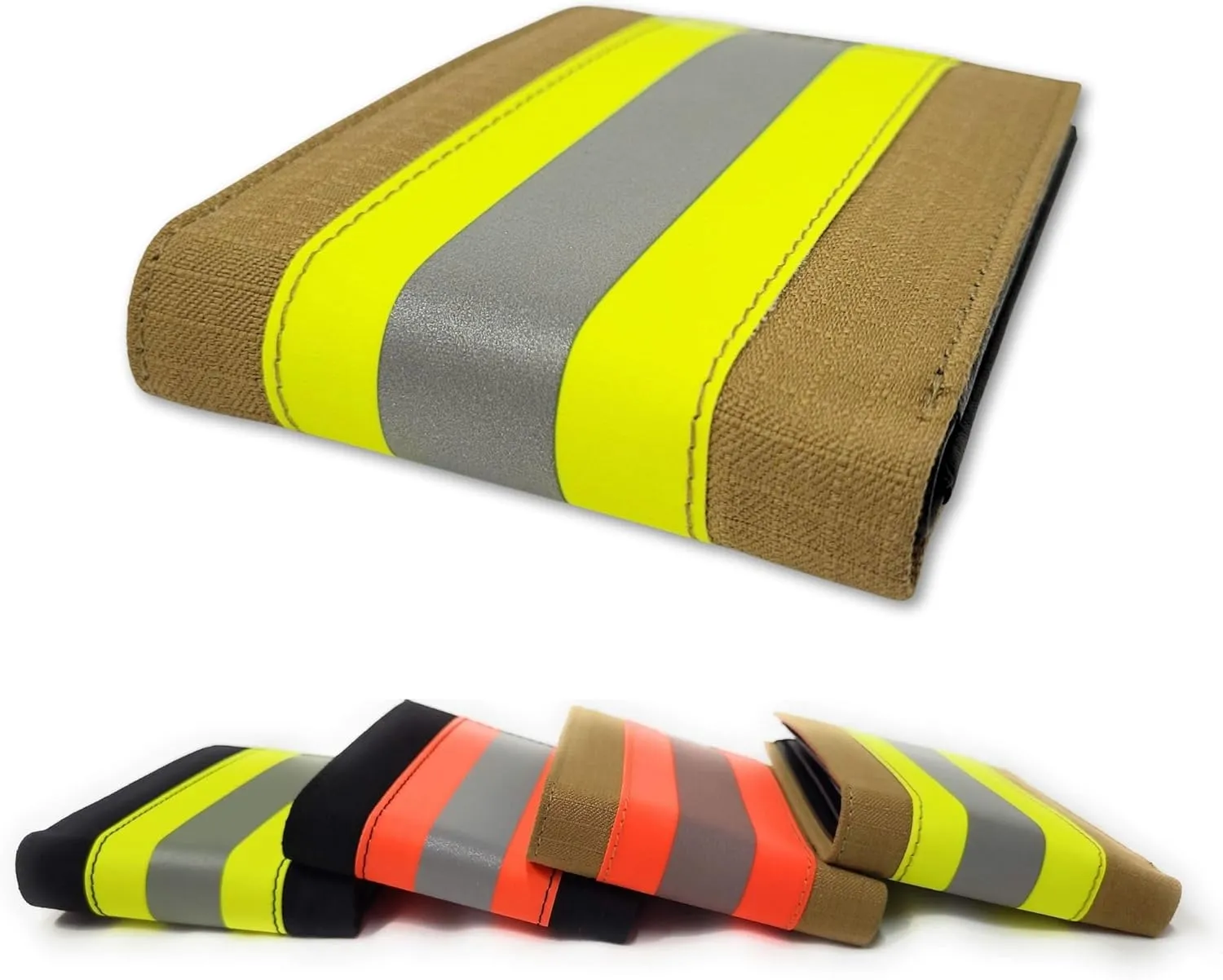Firefighter Wallet Bifold Original Turnout Bunker Fabric Gear - Portefeuille Pompier (Black & Yellow)