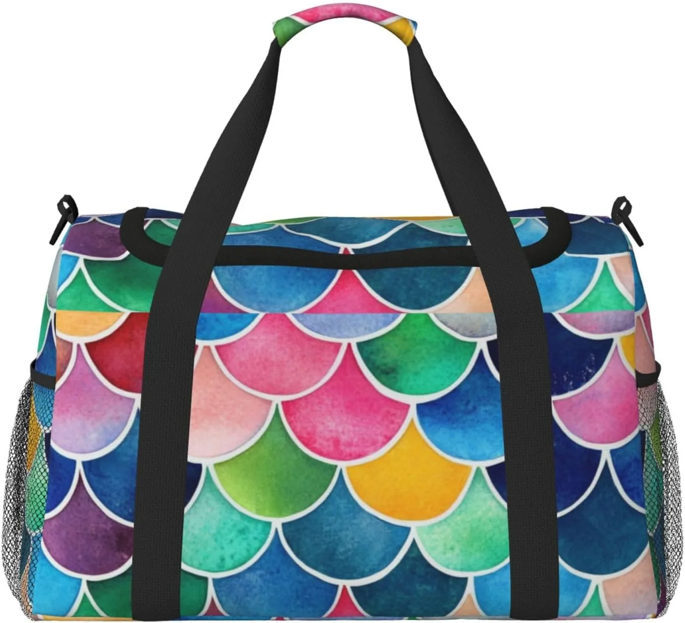 Fish Scales Travel Duffel Bag Tote Bag Sports Gym Bag For Women And Men