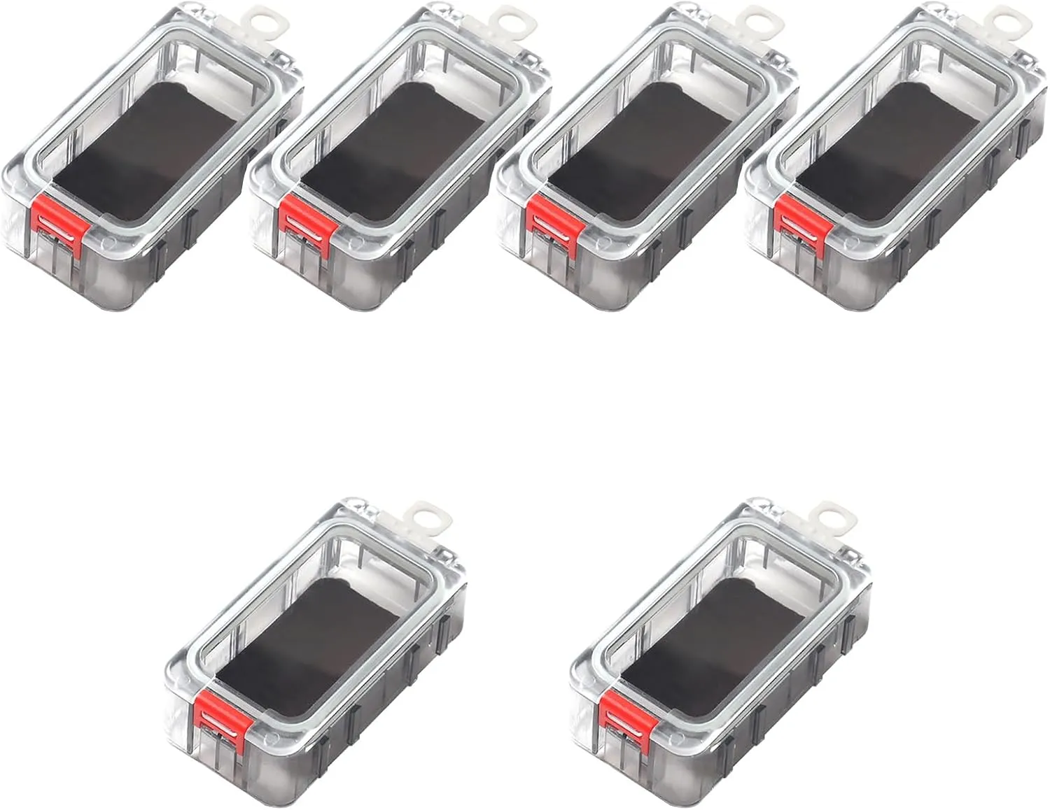 Fishing Lures Baits Organizer Tackle Storage Box Night Glow Transparent ABS Material Rainproof Seal with Magnetic Stickers for Anglers and Fishing Enthusiasts (6Pcs)