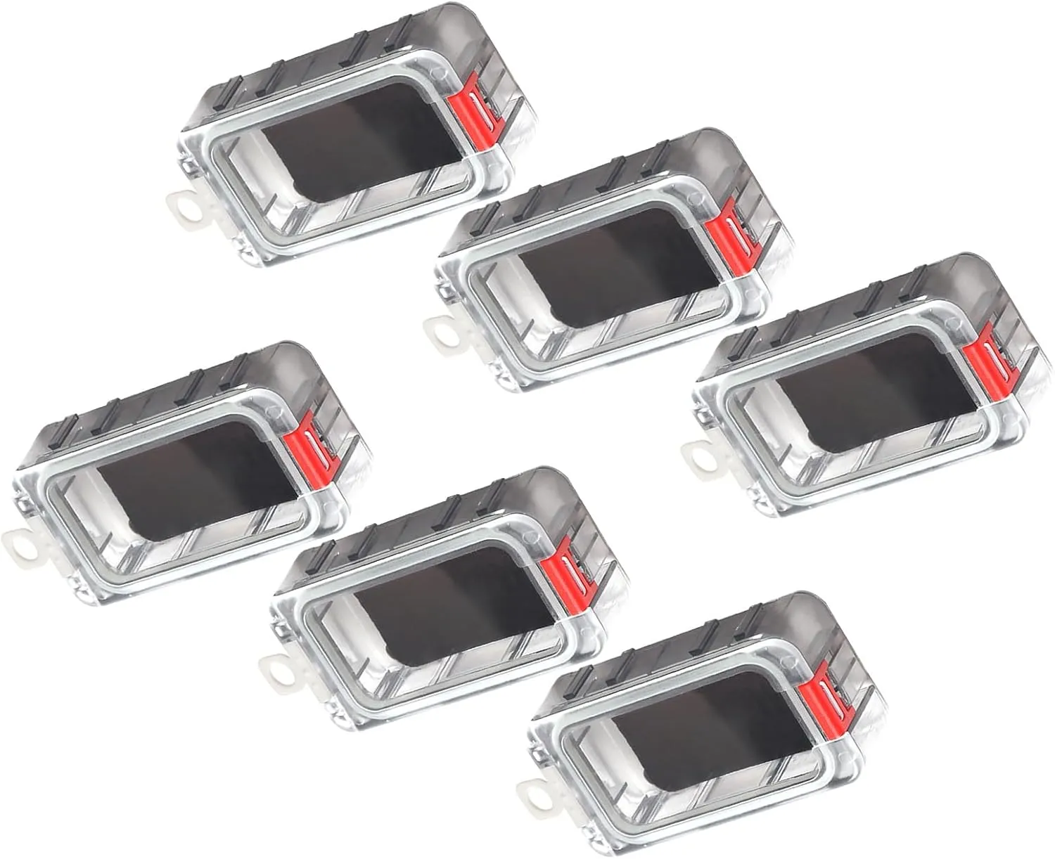 Fishing Lures Baits Organizer Tackle Storage Box Night Glow Transparent ABS Material Rainproof Seal with Magnetic Stickers for Anglers and Fishing Enthusiasts (6Pcs)