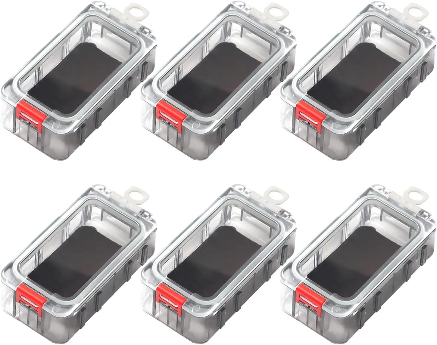 Fishing Lures Baits Organizer Tackle Storage Box Night Glow Transparent ABS Material Rainproof Seal with Magnetic Stickers for Anglers and Fishing Enthusiasts (6Pcs)