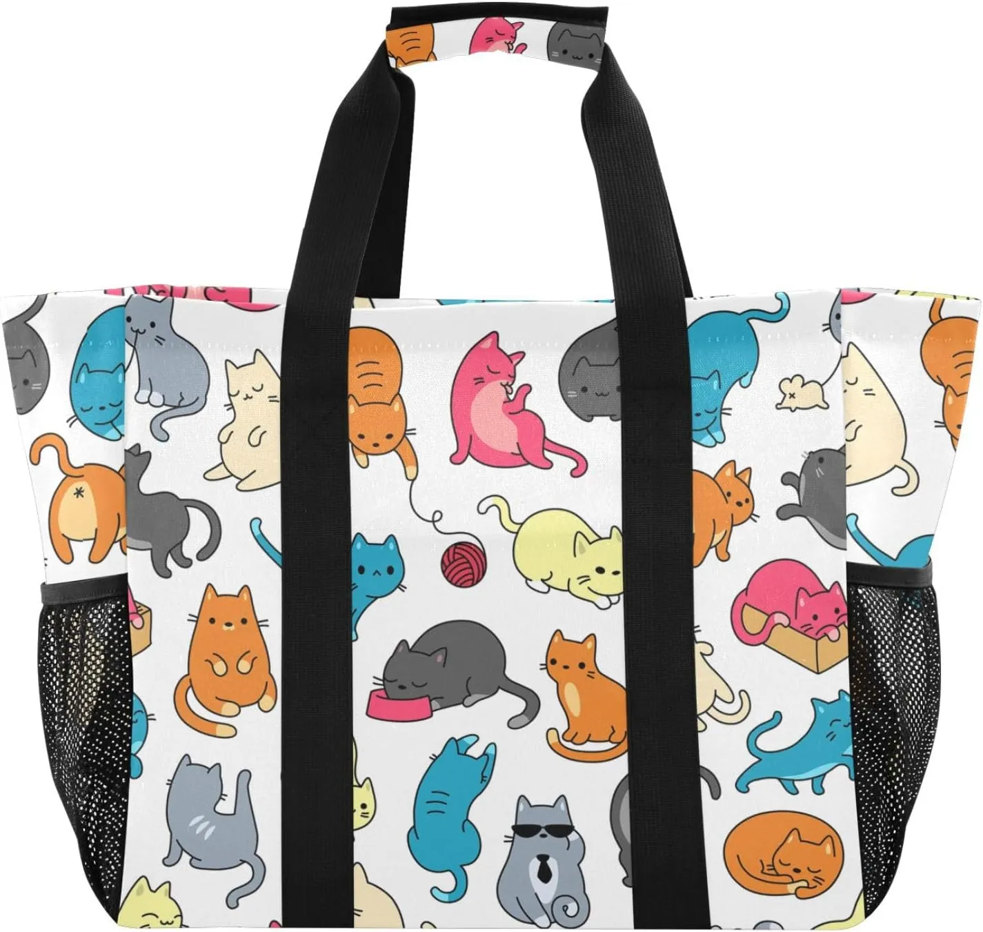 Foldable Grocery Reusable Tote Grocery Bag, Travel Canvas Shoulder Bags, Large Casual Laundry Pool Beach Bag