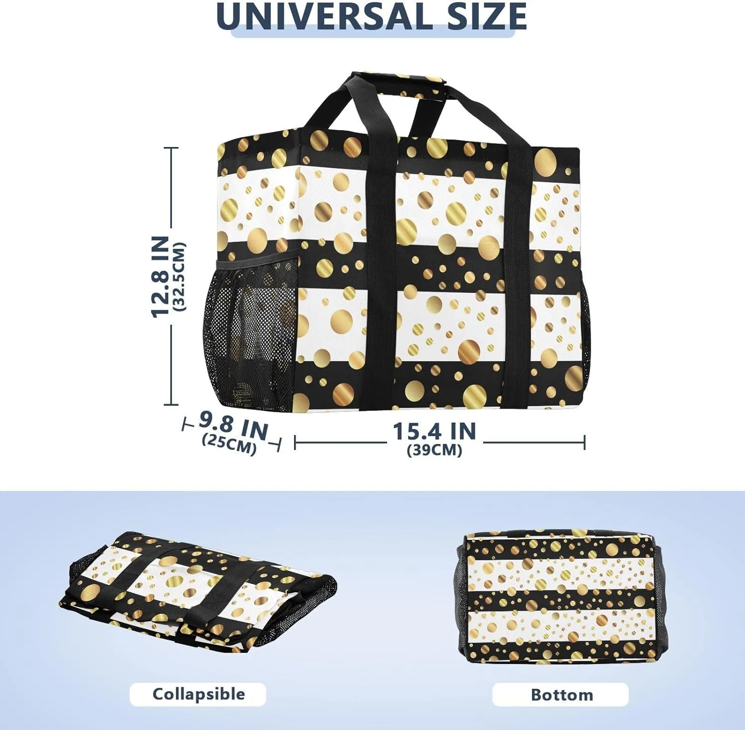 Foldable Grocery Reusable Tote Grocery Bag, Travel Canvas Shoulder Bags, Large Casual Laundry Pool Beach Bag