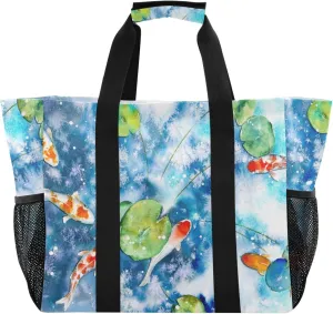 Foldable Grocery Reusable Tote Grocery Bag, Travel Canvas Shoulder Bags, Large Casual Laundry Pool Beach Bag