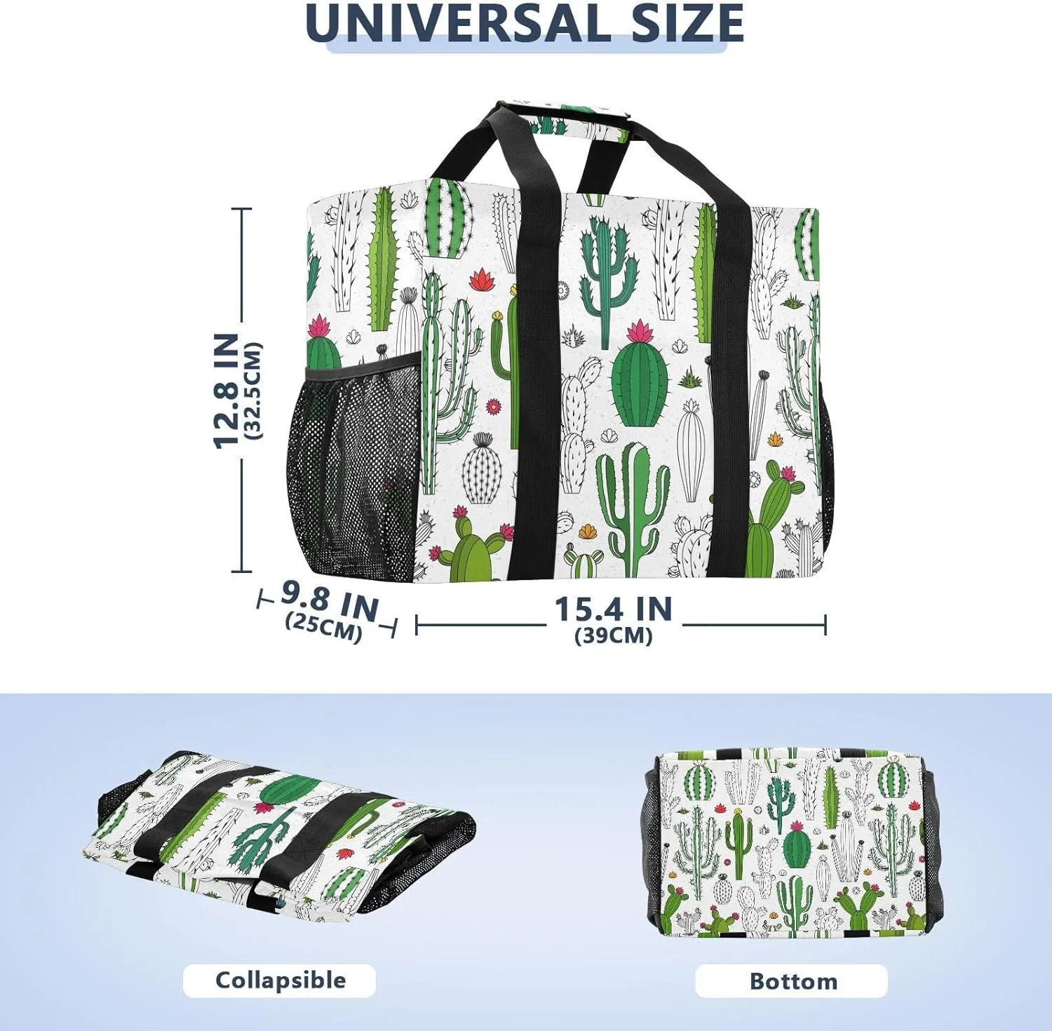 Foldable Grocery Reusable Tote Grocery Bag, Travel Canvas Shoulder Bags, Large Casual Laundry Pool Beach Bag