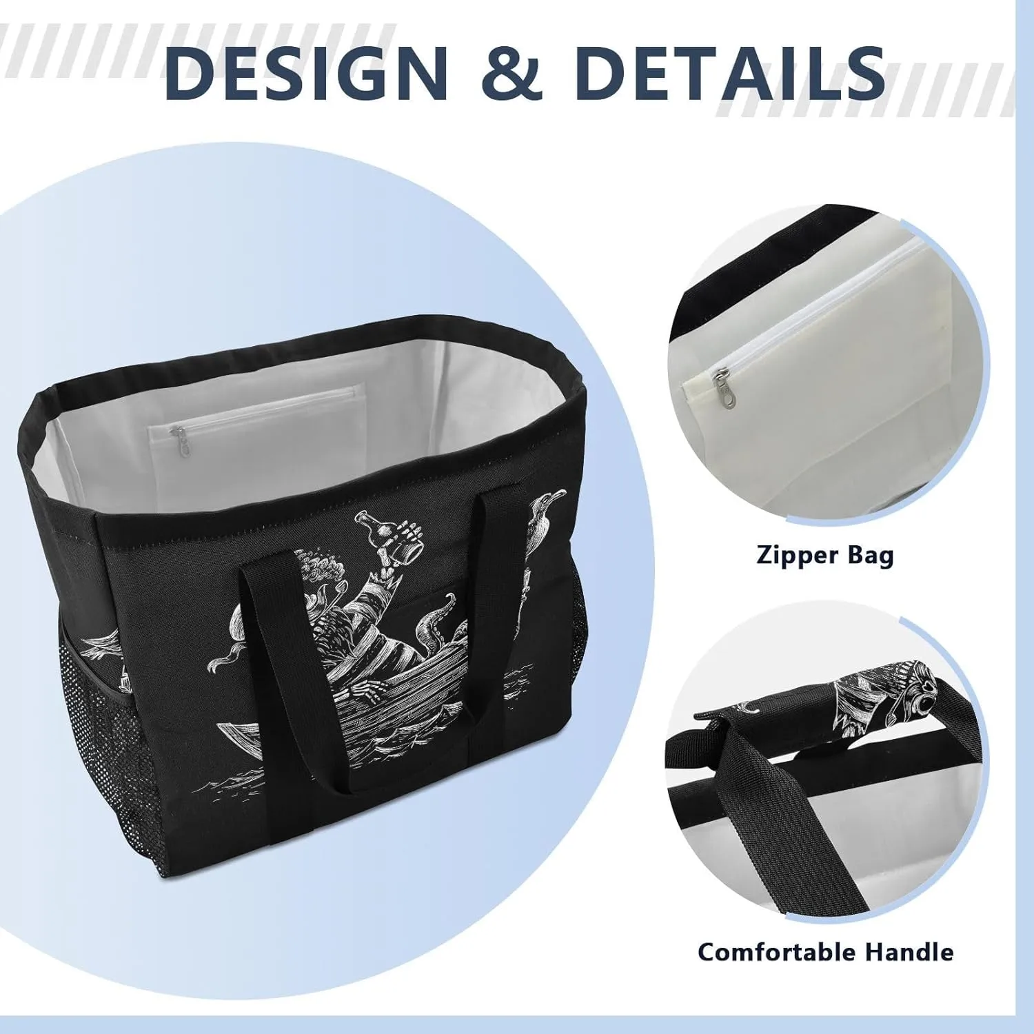 Foldable Grocery Reusable Tote Grocery Bag, Travel Canvas Shoulder Bags, Large Casual Laundry Pool Beach Bag