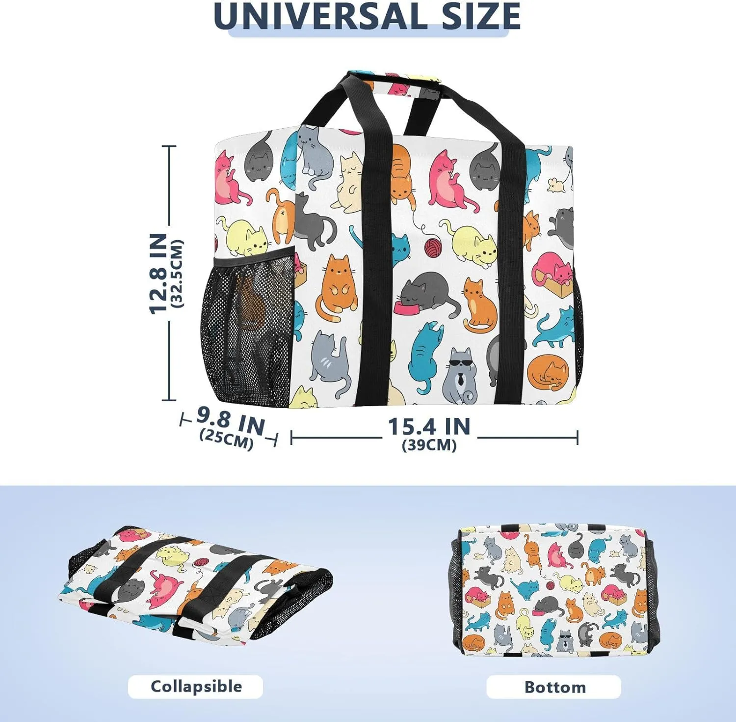 Foldable Grocery Reusable Tote Grocery Bag, Travel Canvas Shoulder Bags, Large Casual Laundry Pool Beach Bag