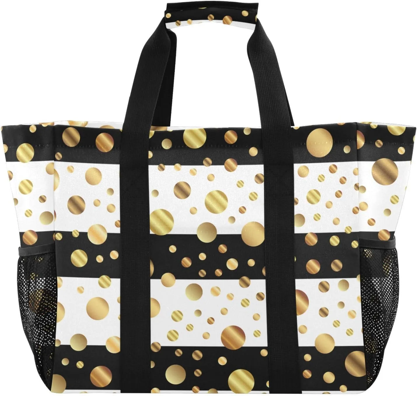Foldable Grocery Reusable Tote Grocery Bag, Travel Canvas Shoulder Bags, Large Casual Laundry Pool Beach Bag