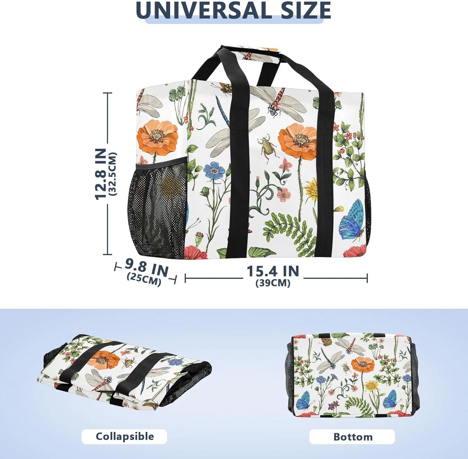 Foldable Grocery Reusable Tote Grocery Bag, Travel Canvas Shoulder Bags, Large Casual Laundry Pool Beach Bag