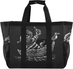 Foldable Grocery Reusable Tote Grocery Bag, Travel Canvas Shoulder Bags, Large Casual Laundry Pool Beach Bag