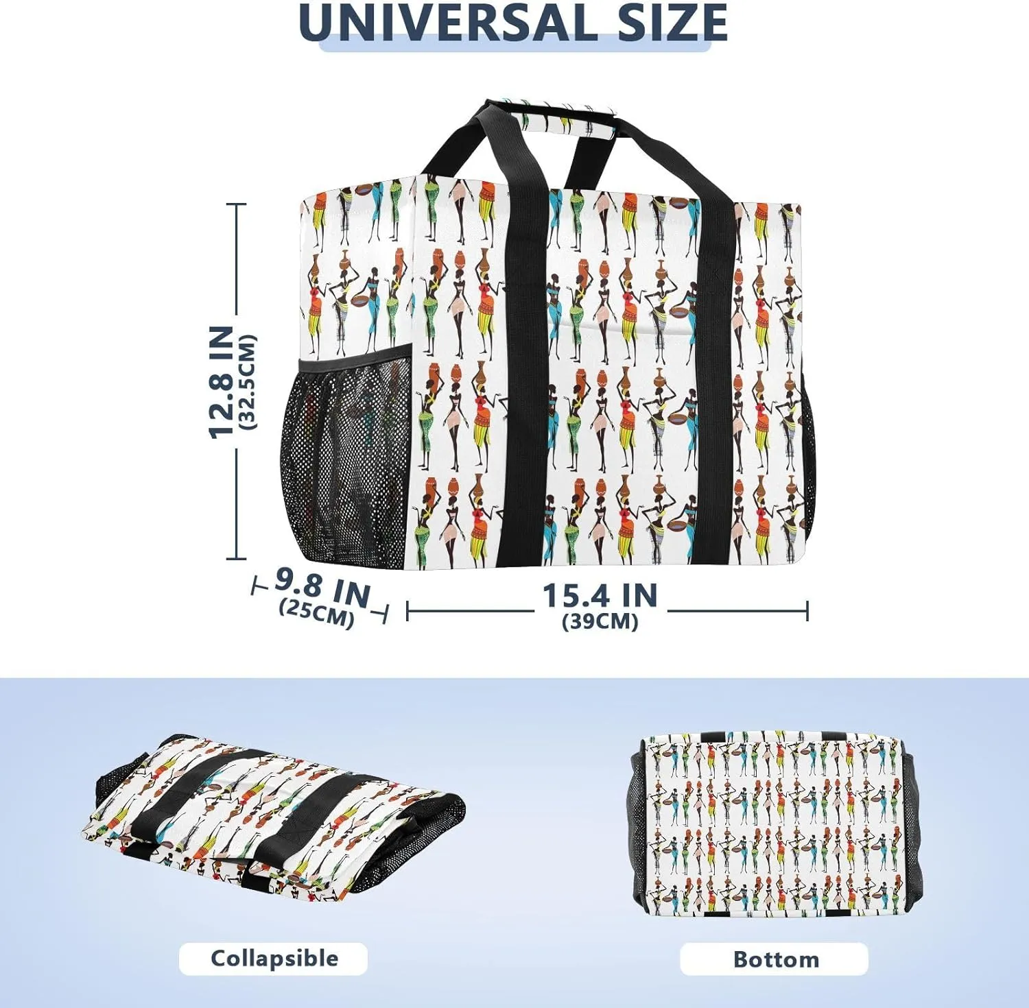 Foldable Grocery Reusable Tote Grocery Bag, Travel Canvas Shoulder Bags, Large Casual Laundry Pool Beach Bag