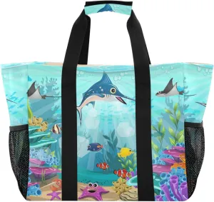 Foldable Grocery Reusable Tote Grocery Bag, Travel Canvas Shoulder Bags, Large Casual Laundry Pool Beach Bag