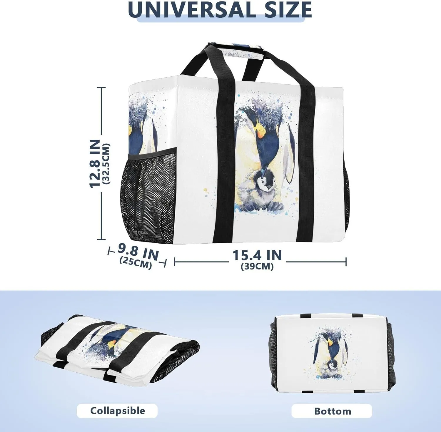 Foldable Grocery Reusable Tote Grocery Bag, Travel Canvas Shoulder Bags, Large Casual Laundry Pool Beach Bag