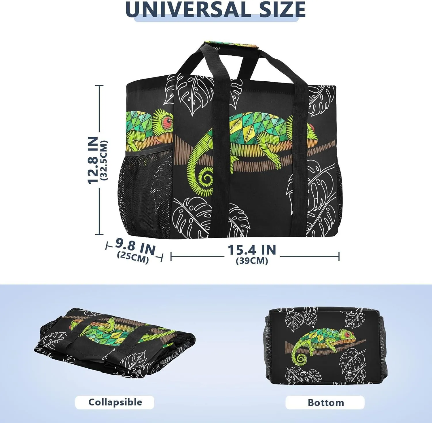 Foldable Grocery Reusable Tote Grocery Bag, Travel Canvas Shoulder Bags, Large Casual Laundry Pool Beach Bag