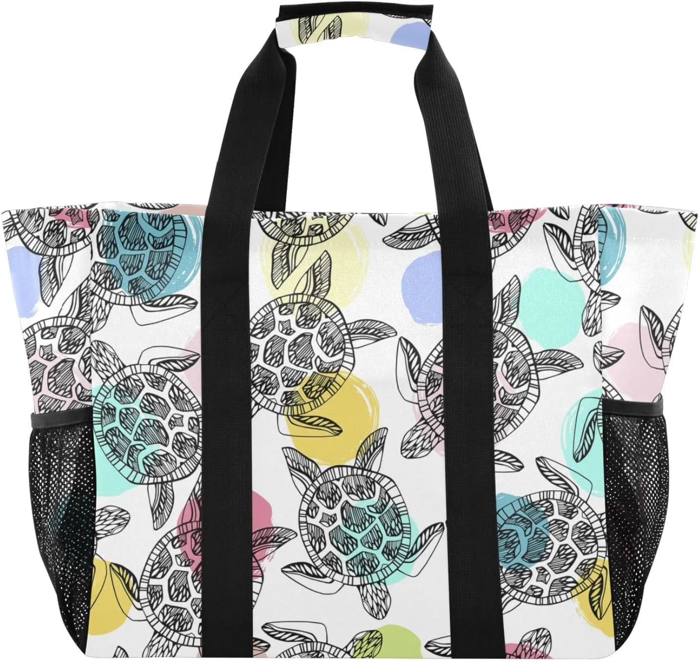 Foldable Grocery Reusable Tote Grocery Bag, Travel Canvas Shoulder Bags, Large Casual Laundry Pool Beach Bag