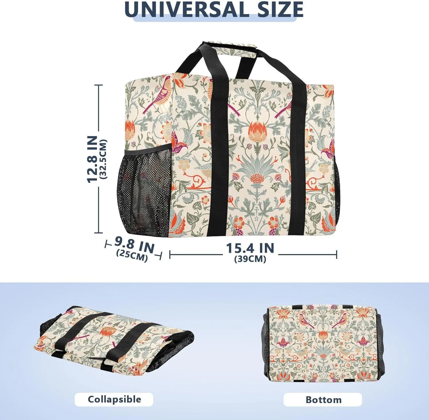 Foldable Grocery Reusable Tote Grocery Bag, Travel Canvas Shoulder Bags, Large Casual Laundry Pool Beach Bag