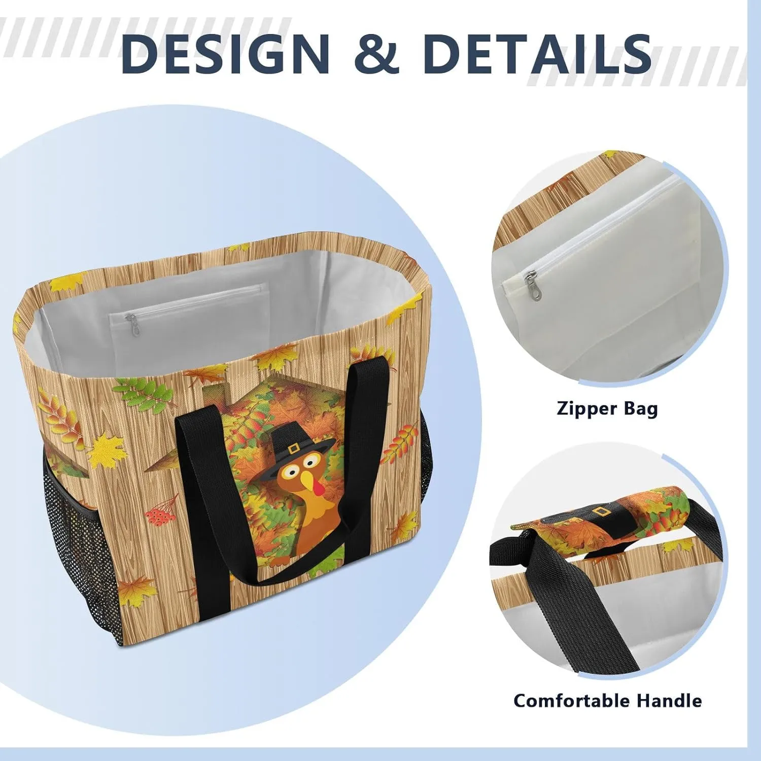Foldable Grocery Reusable Tote Grocery Bag, Travel Canvas Shoulder Bags, Large Casual Laundry Pool Beach Bag
