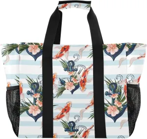 Foldable Grocery Reusable Tote Grocery Bag, Travel Canvas Shoulder Bags, Large Casual Laundry Pool Beach Bag