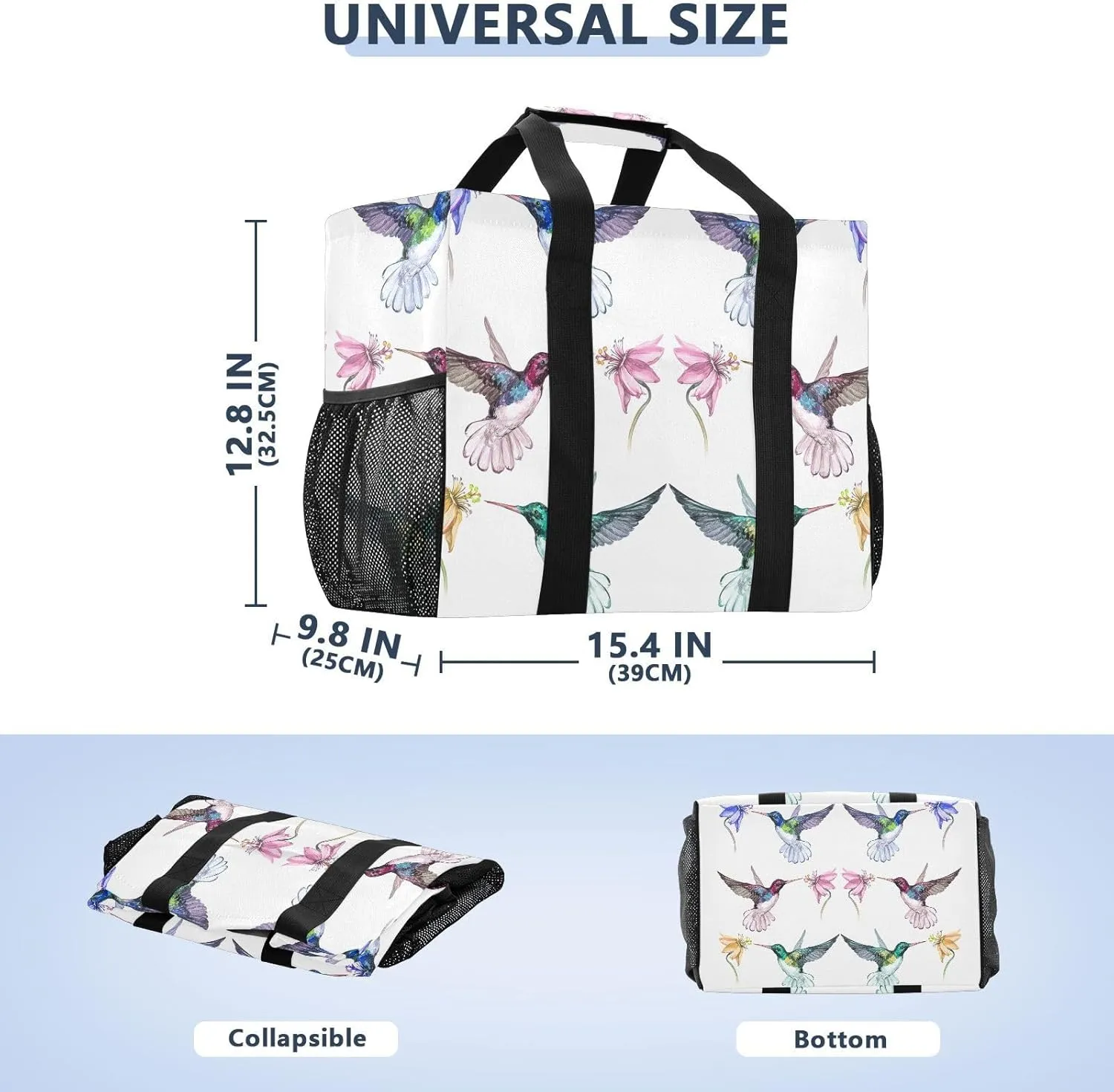 Foldable Grocery Reusable Tote Grocery Bag, Travel Canvas Shoulder Bags, Large Casual Laundry Pool Beach Bag