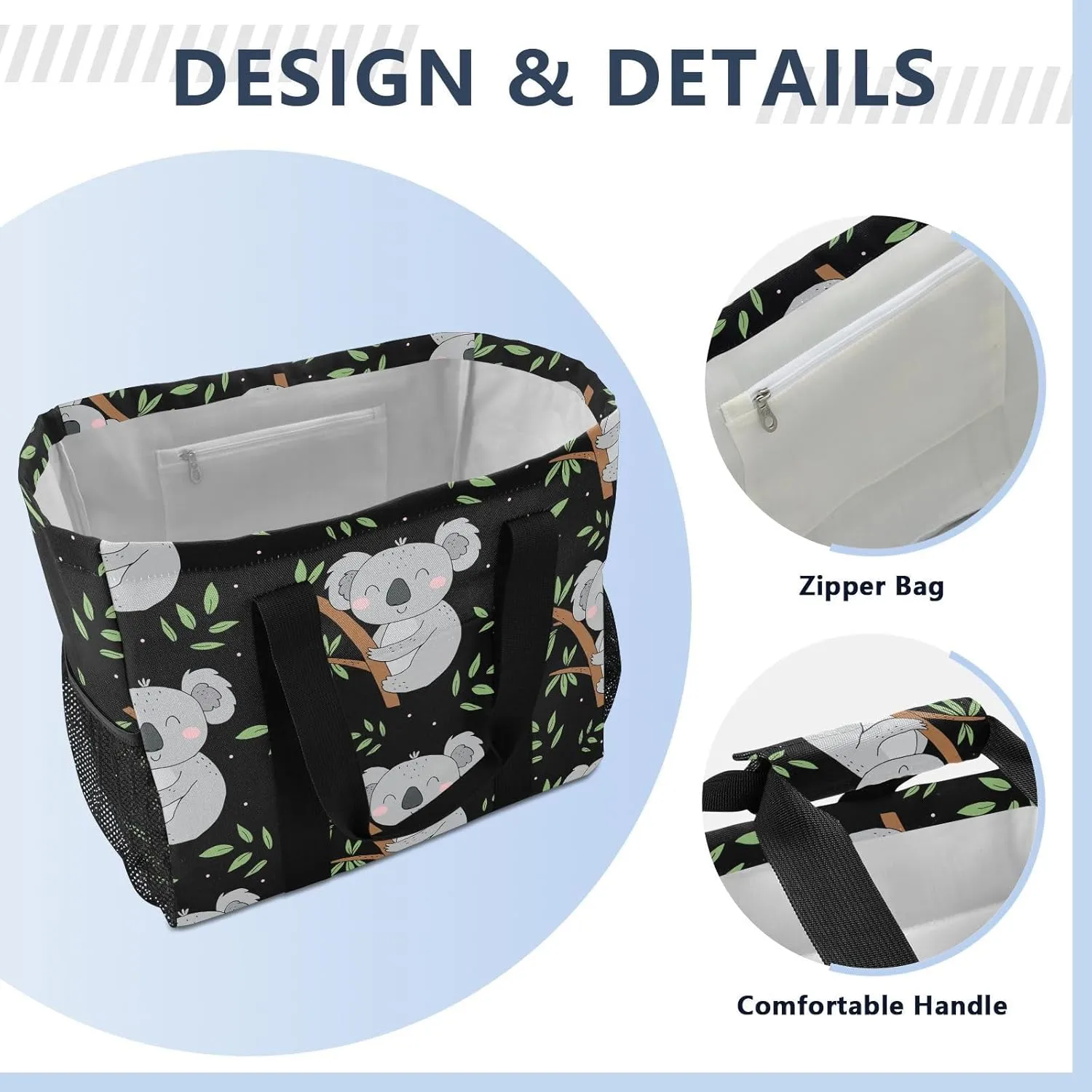 Foldable Grocery Reusable Tote Grocery Bag, Travel Canvas Shoulder Bags, Large Casual Laundry Pool Beach Bag