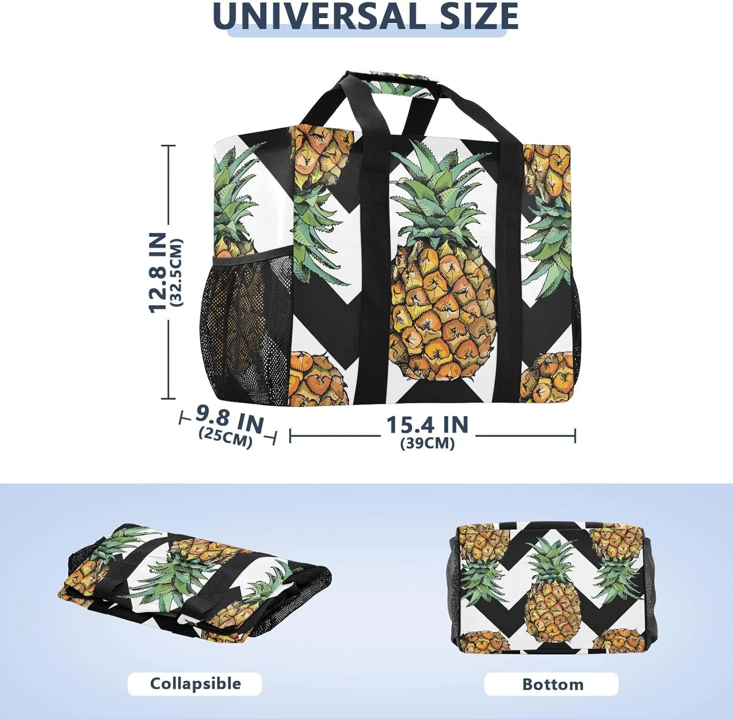Foldable Grocery Reusable Tote Grocery Bag, Travel Canvas Shoulder Bags, Large Casual Laundry Pool Beach Bag