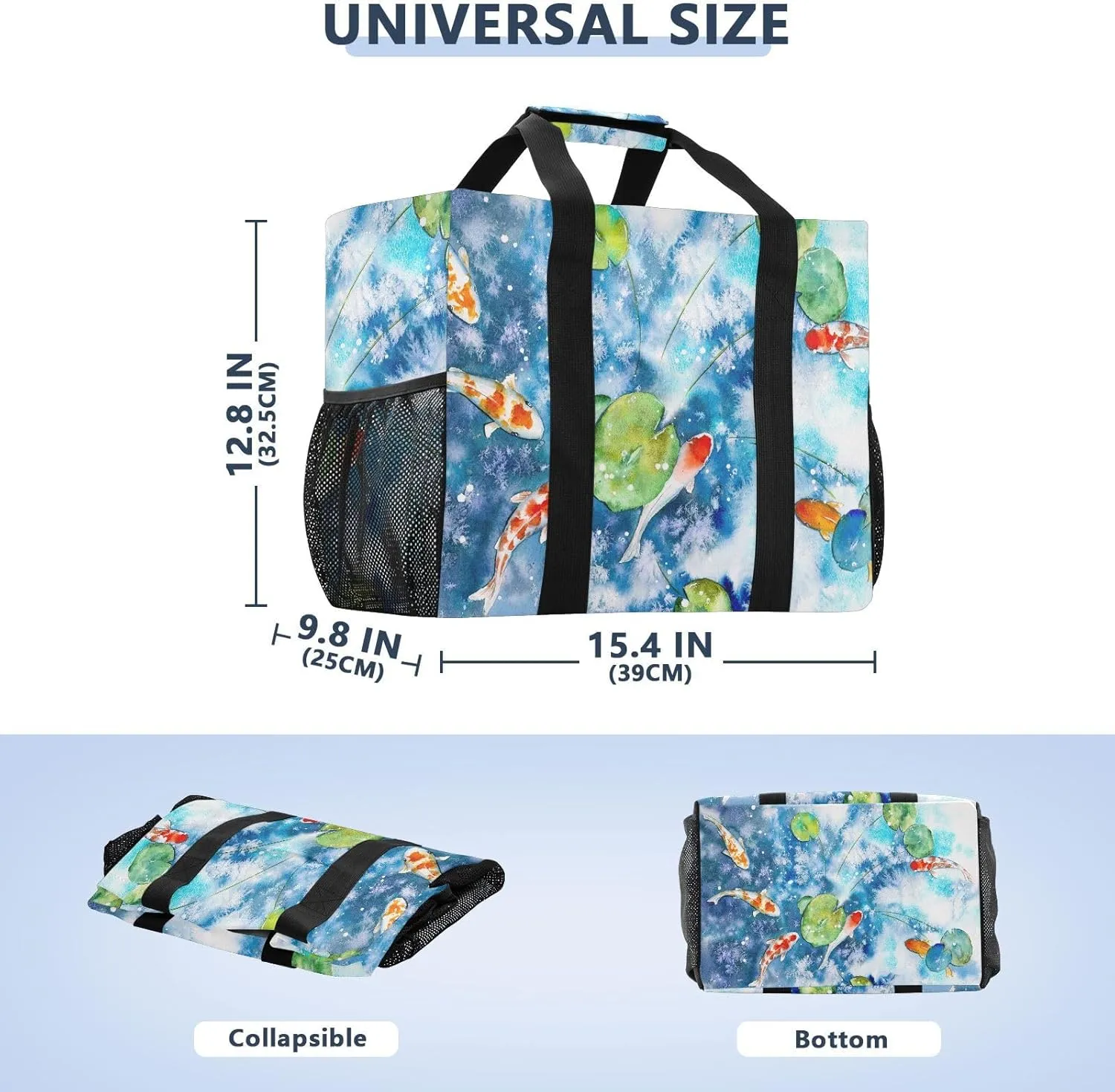 Foldable Grocery Reusable Tote Grocery Bag, Travel Canvas Shoulder Bags, Large Casual Laundry Pool Beach Bag
