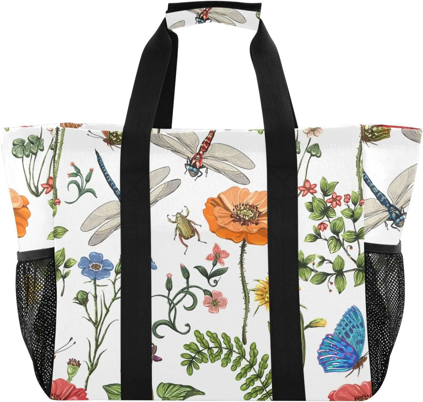 Foldable Grocery Reusable Tote Grocery Bag, Travel Canvas Shoulder Bags, Large Casual Laundry Pool Beach Bag