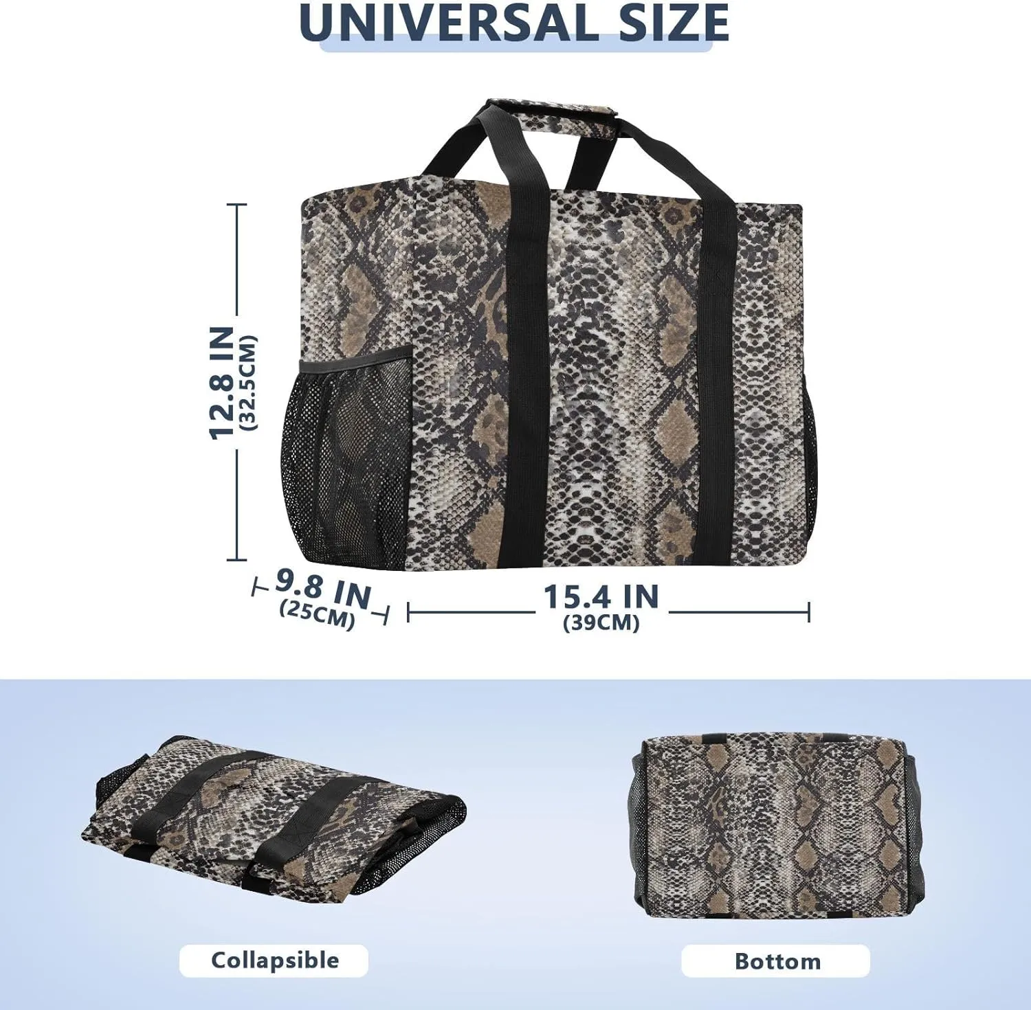 Foldable Grocery Reusable Tote Grocery Bag, Travel Canvas Shoulder Bags, Large Casual Laundry Pool Beach Bag