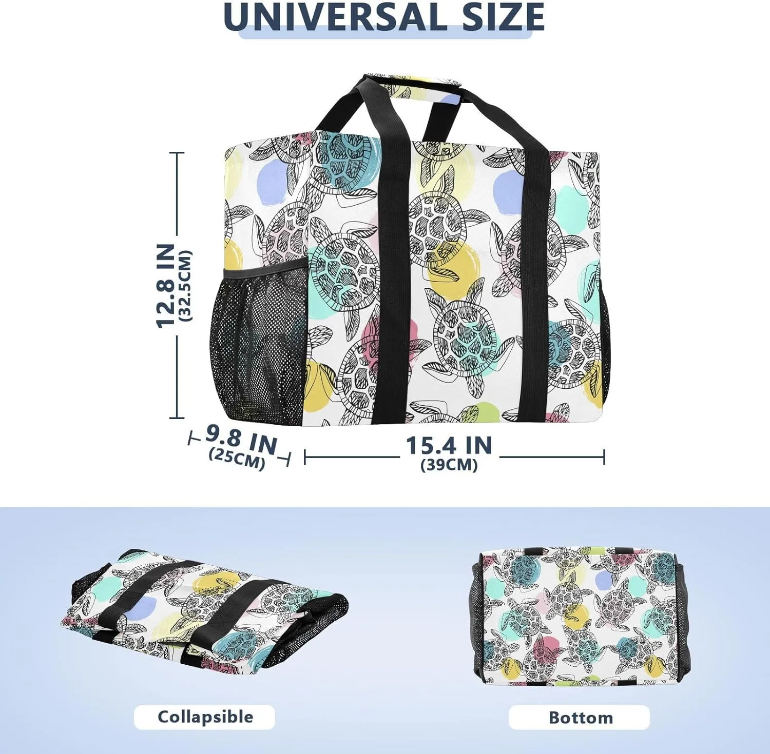 Foldable Grocery Reusable Tote Grocery Bag, Travel Canvas Shoulder Bags, Large Casual Laundry Pool Beach Bag