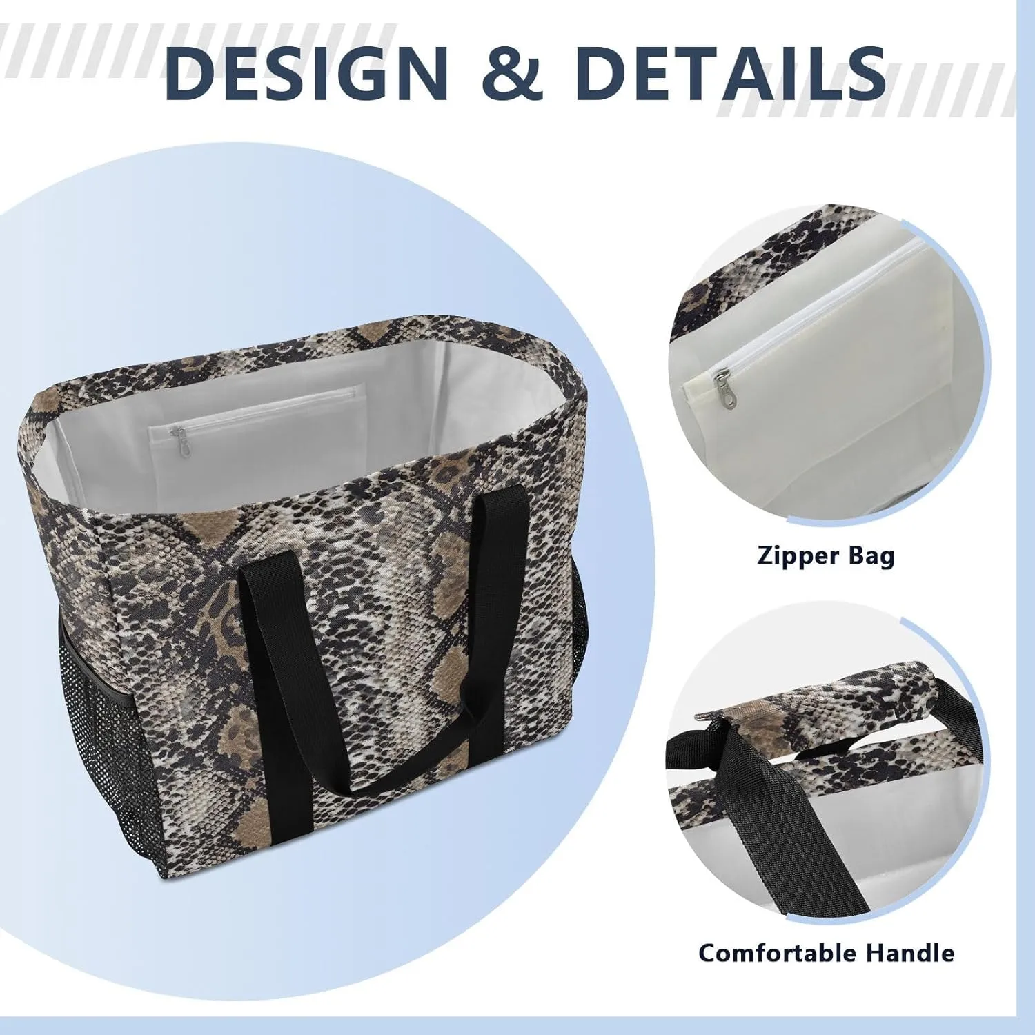 Foldable Grocery Reusable Tote Grocery Bag, Travel Canvas Shoulder Bags, Large Casual Laundry Pool Beach Bag