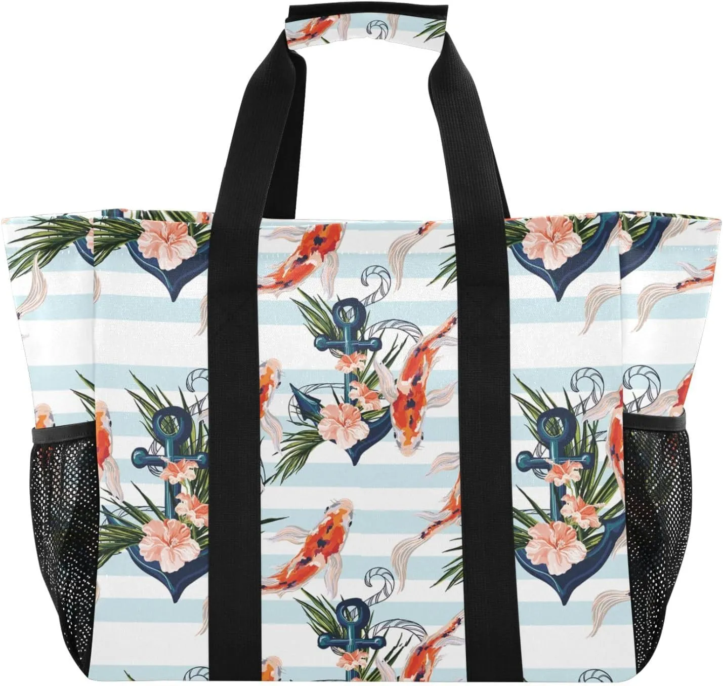 Foldable Grocery Reusable Tote Grocery Bag, Travel Canvas Shoulder Bags, Large Casual Laundry Pool Beach Bag