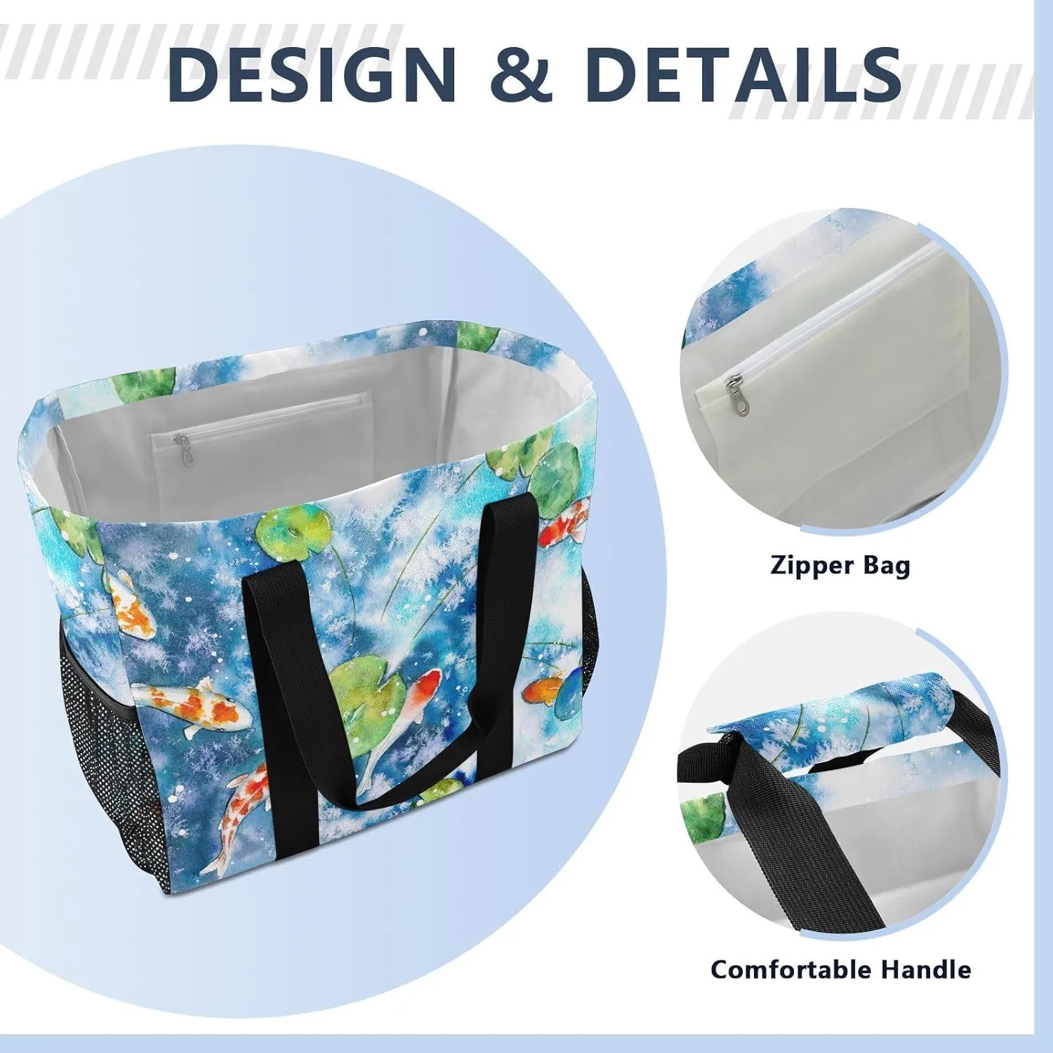 Foldable Grocery Reusable Tote Grocery Bag, Travel Canvas Shoulder Bags, Large Casual Laundry Pool Beach Bag
