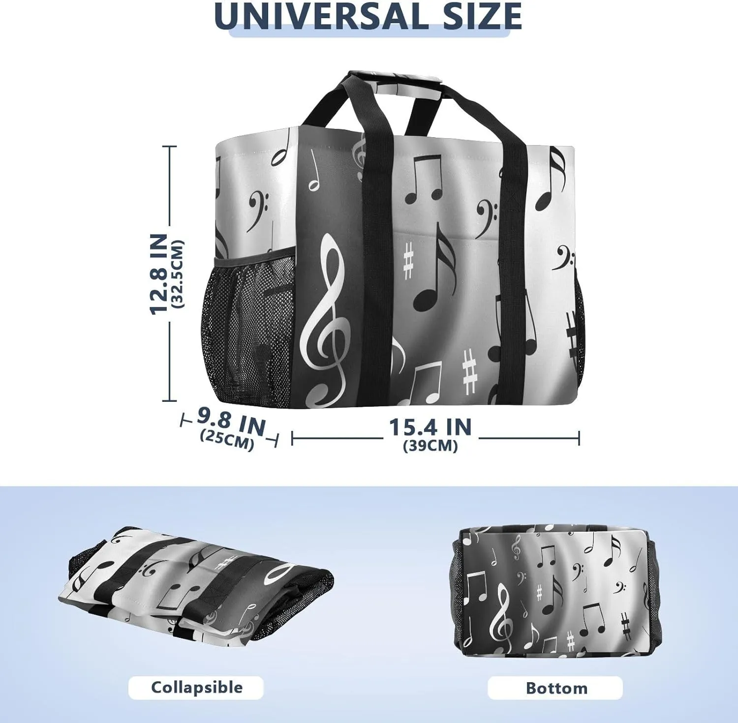 Foldable Grocery Reusable Tote Grocery Bag, Travel Canvas Shoulder Bags, Large Casual Laundry Pool Beach Bag
