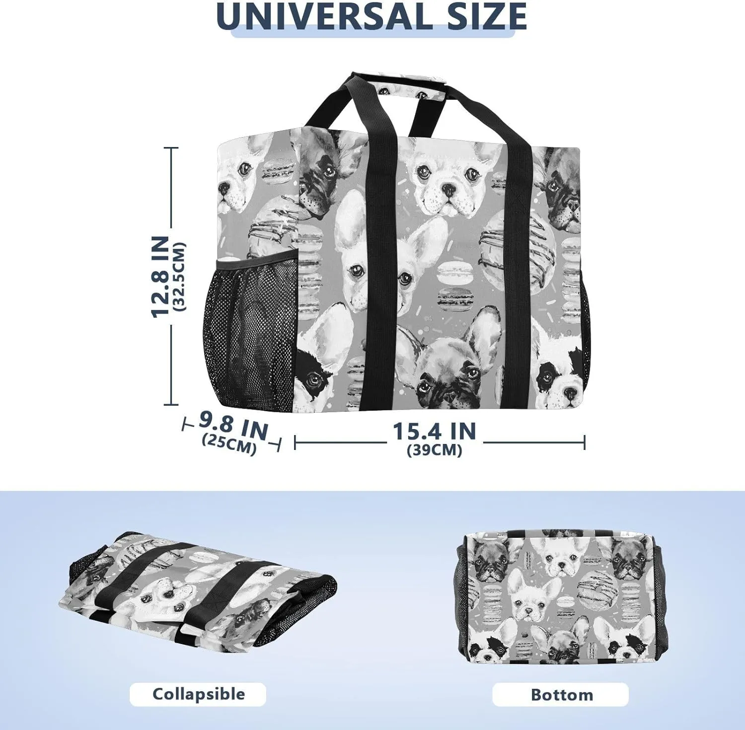 Foldable Grocery Reusable Tote Grocery Bag, Travel Canvas Shoulder Bags, Large Casual Laundry Pool Beach Bag