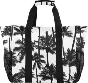 Foldable Grocery Reusable Tote Grocery Bag, Travel Canvas Shoulder Bags, Large Casual Laundry Pool Beach Bag