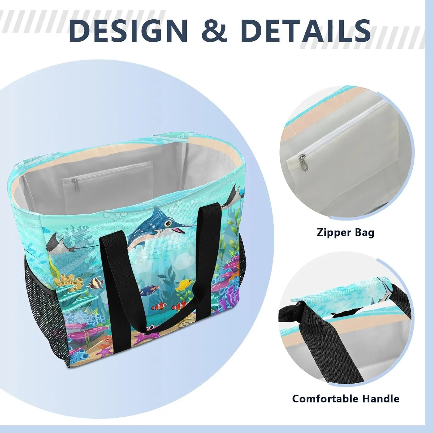 Foldable Grocery Reusable Tote Grocery Bag, Travel Canvas Shoulder Bags, Large Casual Laundry Pool Beach Bag