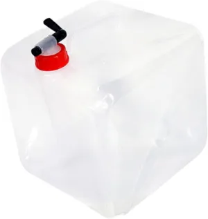 Foldable Water Carrier Collapsible Drinking Water Container for Camping Travel Portable Water Bag with Double Handle Design White